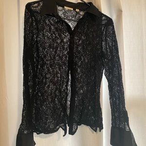 Fantastic black lace and satin button down detail from New York and Co.